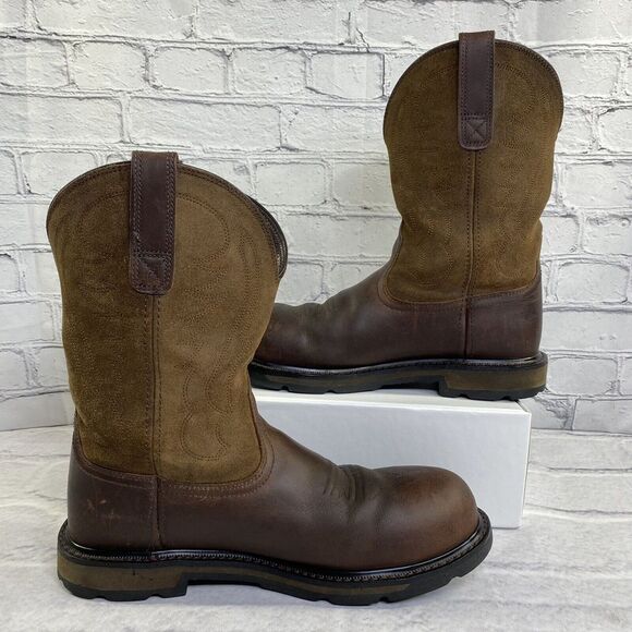 Ariat Groundbreaker Pull On Steel Toe 9 D Brown Round Toe 10014241 Work Boots - Picture 2 of 14